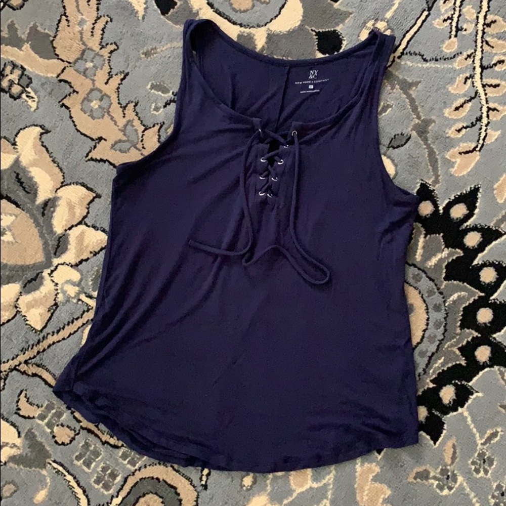 Navy Tank with tie detail